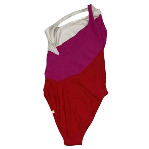 Summersalt Sidestroke Swimsuit One Piece One Shoulder Pink/Red Swim Size 10 - Picture 6 of 8